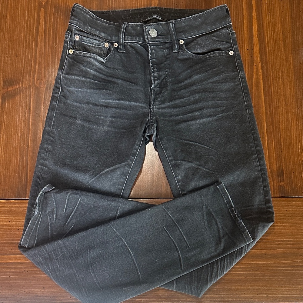 American Eagle Outfitters Next Level Flex Men’s Washed Black Skinny Jeans